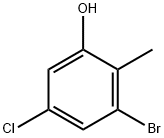 2-Bromo-4-chloro-6-hydroxytoluene 化学構造式