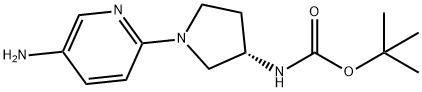 (S)-TERT-ブチル 1-(5-アミノピリジン-2-イル)ピロリジン-3-イルカルバメート 化学構造式