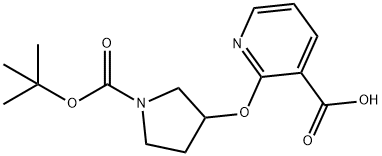 3-(N-BOC-吡咯烷)-2-醚烟酸 结构式