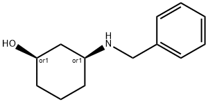 RAC-CIS-3-[(フェニルメチル)アミノ]シクロヘキサノール 化学構造式