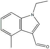 1-ETHYL-4-METHYL-1H-INDOLE-3-CARBALDEHYDE 化学構造式