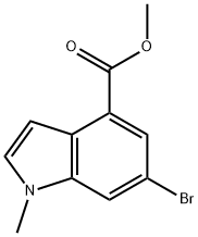 甲基 6-溴-1-甲基-1H-吲哚-4-甲酸基酯,1090903-89-1,结构式
