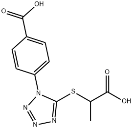 4-{5-[(1-carboxyethyl)sulfanyl]-1H-tetraazol-1-yl}benzoic acid Struktur