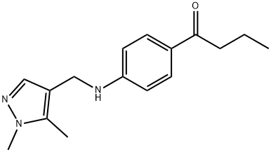 1-(4-(((1,5-Dimethyl-1H-pyrazol-4-yl)methyl)amino)phenyl)butan-1-one Struktur