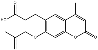 3-{4-methyl-7-[(2-methylprop-2-en-1-yl)oxy]-2-oxo-2H-chromen-6-yl}propanoic acid Struktur