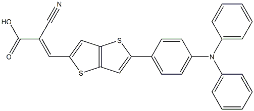 2-Cyano-3-[5-(4-diphenylamino-phenyl)-thieno[3,2-b]thiophen-2-yl]-acrylic acid 结构式