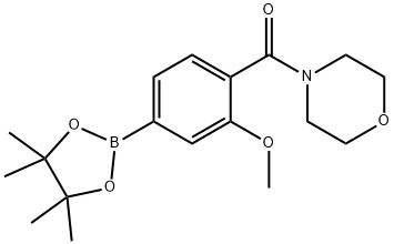 4-{[2-メトキシ-4-(テトラメチル-1,3,2-ジオキサボロラン-2-イル)フェニル]カルボニル}モルホリン 化学構造式