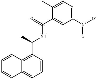 2-Methyl-N-(1R-naphthalen-1-yl-ethyl)-5-nitrobenzamide 化学構造式