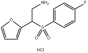 2-((4-fluorophenyl)sulfonyl)-2-(furan-2-yl)ethanamine hydrochloride Struktur