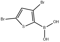 (3,5-Dibromothiophen-2-yl)boronic acid 化学構造式