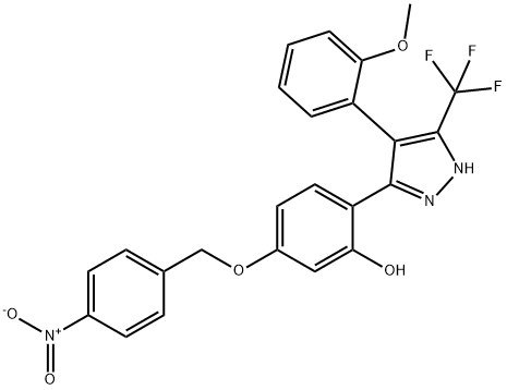 2-[4-(2-methoxyphenyl)-5-(trifluoromethyl)-1H-pyrazol-3-yl]-5-[(4-nitrobenzyl)oxy]phenol|