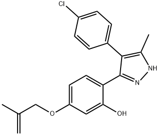 2-[4-(4-chlorophenyl)-5-methyl-1H-pyrazol-3-yl]-5-[(2-methylprop-2-en-1-yl)oxy]phenol Struktur