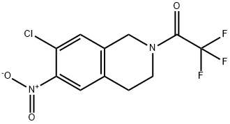 1-(7-chloro-6-nitro-3,4-dihydroisoquinolin-2(1H)-yl)-2,2,2-trifluoroethanone Struktur