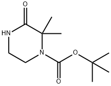 tert-butyl 2,2-dimethyl-3-oxopiperazine-1-carboxylate Struktur