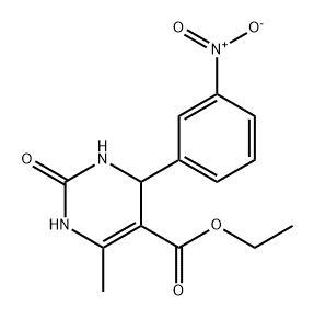 ethyl 6-methyl-4-(3-nitrophenyl)-2-oxo-1,2,3,4-tetrahydropyrimidine-5-carboxylate, 110448-29-8, 结构式