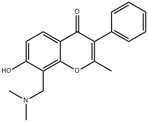 8-[(dimethylamino)methyl]-7-hydroxy-2-methyl-3-phenyl-4H-chromen-4-one 化学構造式