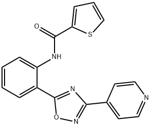 N-{2-[3-(4-pyridinyl)-1,2,4-oxadiazol-5-yl]phenyl}-2-thiophenecarboxamide|