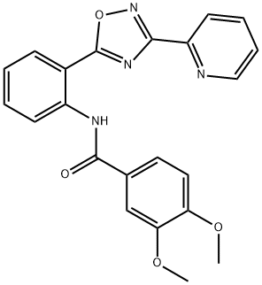 3,4-dimethoxy-N-{2-[3-(2-pyridinyl)-1,2,4-oxadiazol-5-yl]phenyl}benzamide Structure