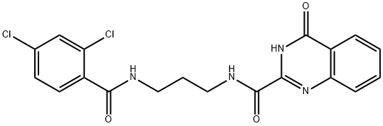 N-{3-[(2,4-dichlorobenzoyl)amino]propyl}-4-oxo-3,4-dihydro-2-quinazolinecarboxamide Structure