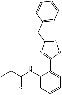 N-[2-(3-benzyl-1,2,4-oxadiazol-5-yl)phenyl]-2-methylpropanamide|