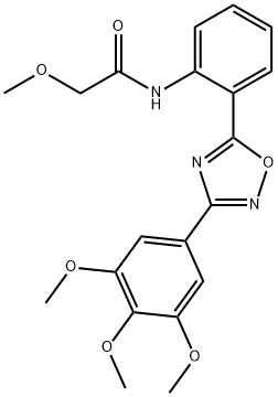 2-methoxy-N-{2-[3-(3,4,5-trimethoxyphenyl)-1,2,4-oxadiazol-5-yl]phenyl}acetamide Struktur