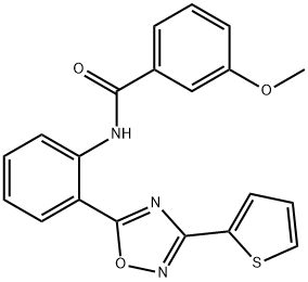 3-methoxy-N-{2-[3-(thiophen-2-yl)-1,2,4-oxadiazol-5-yl]phenyl}benzamide Structure