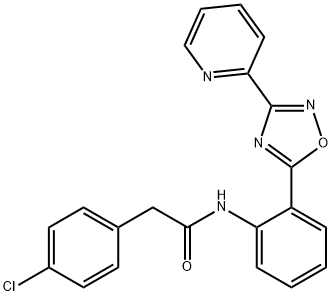 2-(4-chlorophenyl)-N-{2-[3-(pyridin-2-yl)-1,2,4-oxadiazol-5-yl]phenyl}acetamide Struktur