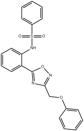 N-{2-[3-(phenoxymethyl)-1,2,4-oxadiazol-5-yl]phenyl}benzenesulfonamide 化学構造式