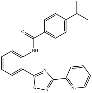 4-(propan-2-yl)-N-{2-[3-(pyridin-2-yl)-1,2,4-oxadiazol-5-yl]phenyl}benzamide Structure