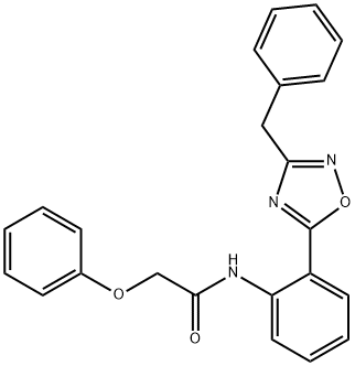 N-[2-(3-benzyl-1,2,4-oxadiazol-5-yl)phenyl]-2-phenoxyacetamide 化学構造式