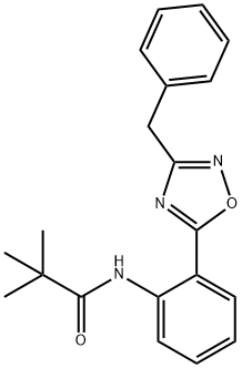 N-[2-(3-benzyl-1,2,4-oxadiazol-5-yl)phenyl]-2,2-dimethylpropanamide 化学構造式
