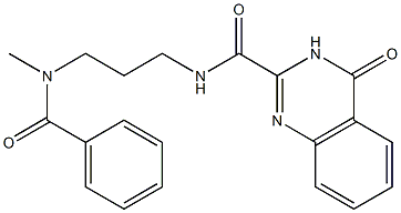 4-hydroxy-N-{3-[methyl(phenylcarbonyl)amino]propyl}quinazoline-2-carboxamide 化学構造式
