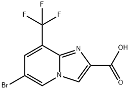 6-Bromo-8-trifluoromethyl-imidazo[1,2-a]pyridine-2-carboxylic acid 化学構造式