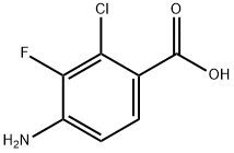 4-Amino-2-chloro-3-fluorobenzoic acid 化学構造式