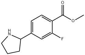 2-Fluoro-4-pyrrolidin-2-yl-benzoic acid methyl ester 化学構造式
