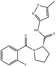 1-[(2-fluorophenyl)carbonyl]-N-(5-methyl-1,2-oxazol-3-yl)-L-prolinamide Struktur