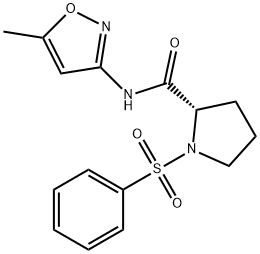N-(5-methyl-1,2-oxazol-3-yl)-1-(phenylsulfonyl)-L-prolinamide Struktur