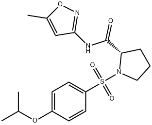 N-(5-methyl-1,2-oxazol-3-yl)-1-{[4-(propan-2-yloxy)phenyl]sulfonyl}-L-prolinamide Struktur