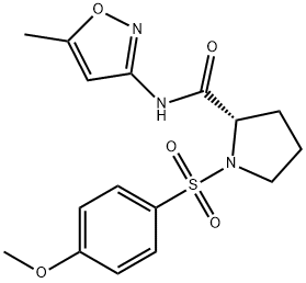 1-[(4-methoxyphenyl)sulfonyl]-N-(5-methyl-1,2-oxazol-3-yl)-L-prolinamide Structure