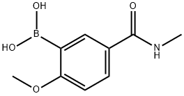 2-甲氧基-5-(甲基氨基羰基)苯基硼酸, 1137339-95-7, 结构式