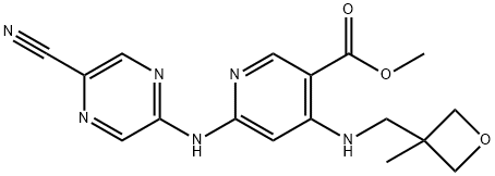 Methyl 6-((5-cyanopyrazin-2-yl)amino)-4-(methyl(3-methyloxetan-3-yl)amino)nicotinate|