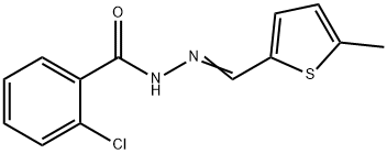2-chloro-N'-[(E)-(5-methylthiophen-2-yl)methylidene]benzohydrazide 结构式
