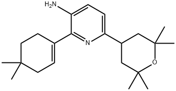 2-(4,4-dimethylcyclohex-1-en-1-yl)-6-(2,2,6,6-tetramethyltetrahydro-2H-pyran-4-yl)pyridin-3-amine 化学構造式