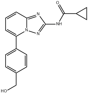 N-(5-(4-(hydroxymethyl)phenyl)-[1,2,4]triazolo[1,5-a]pyridin-2-yl)cyclopropanecarboxamide Struktur