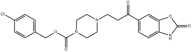 4-Chlorobenzyl 4-(3-oxo-3-(2-oxo-2,3-dihydrobenzo[d]oxazol-6-yl)propyl)piperazine-1-carboxylate,1144035-02-8,结构式