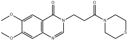 6,7-dimethoxy-3-[3-oxo-3-(thiomorpholin-4-yl)propyl]quinazolin-4(3H)-one Struktur