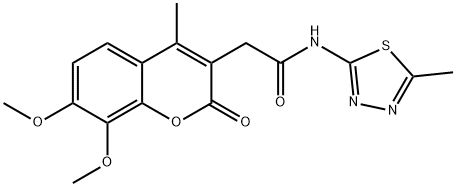 2-(7,8-dimethoxy-4-methyl-2-oxo-2H-chromen-3-yl)-N-[(2E)-5-methyl-1,3,4-thiadiazol-2(3H)-ylidene]acetamide Structure
