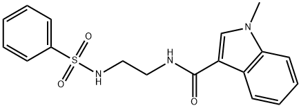 1-methyl-N-{2-[(phenylsulfonyl)amino]ethyl}-1H-indole-3-carboxamide 化学構造式