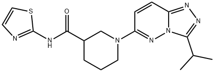 1-[3-(propan-2-yl)[1,2,4]triazolo[4,3-b]pyridazin-6-yl]-N-(1,3-thiazol-2-yl)piperidine-3-carboxamide Structure