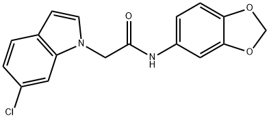 N-(1,3-benzodioxol-5-yl)-2-(6-chloro-1H-indol-1-yl)acetamide Struktur